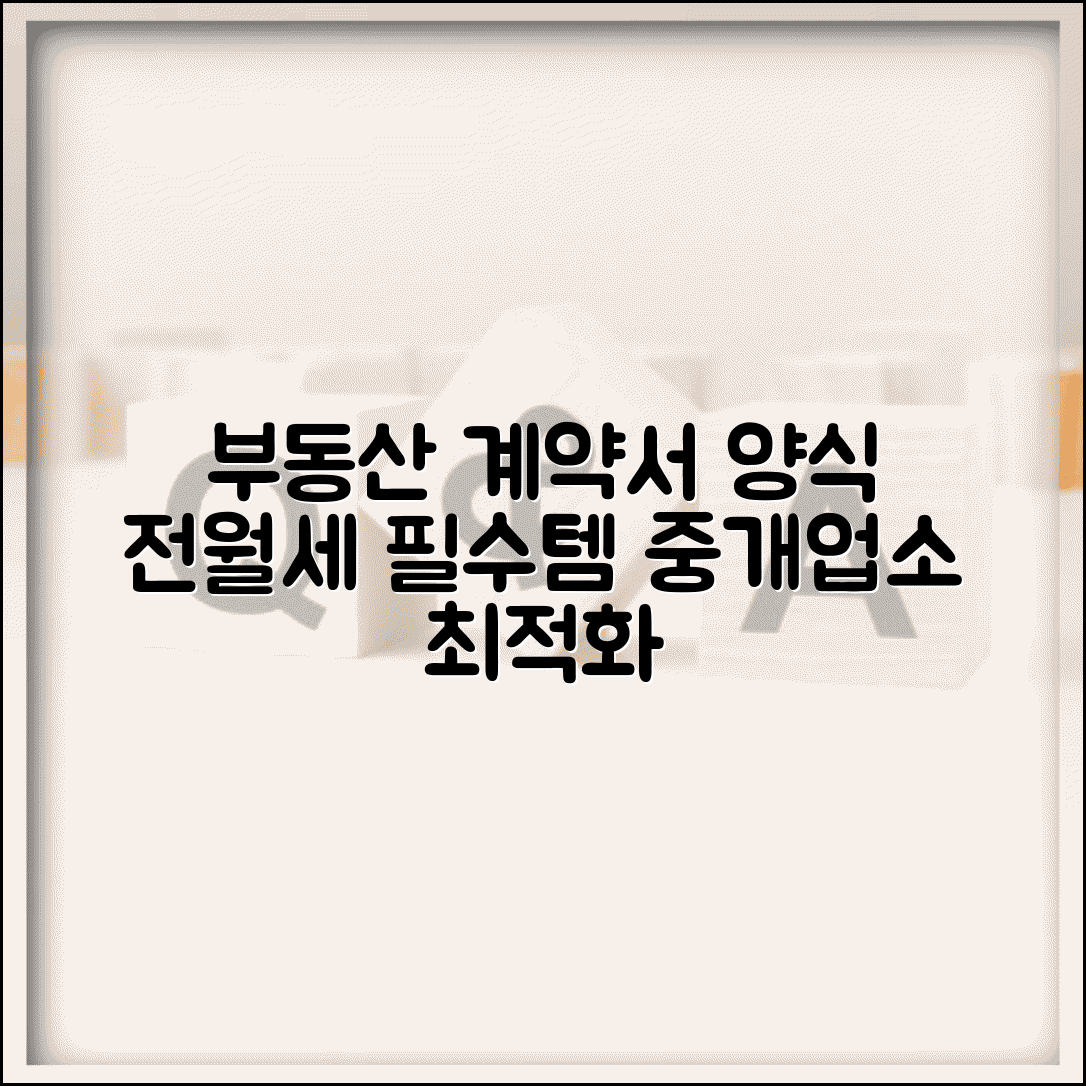 부동산전월세계약서양식 | 부동산 중개업소용 계약서 양식