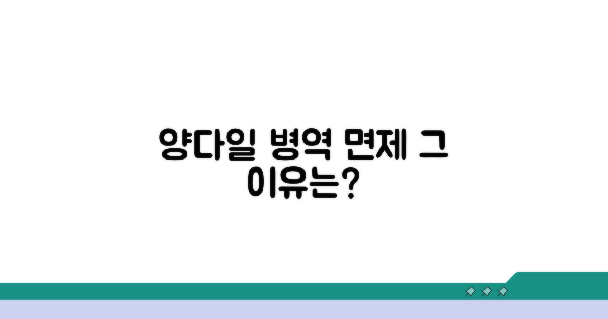 양다일 병역 면제 사유 분석