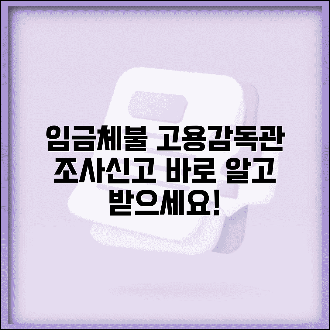 고용감독관 임금체불 조사과정과 신고 절차