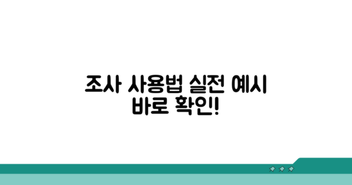 실전! 조사 사용법 예시 보기