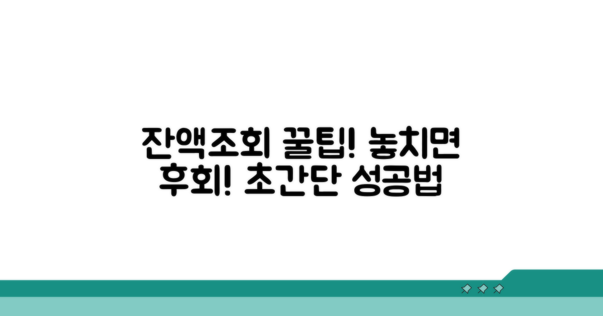 성공적인 잔액조회를 위한 꿀팁