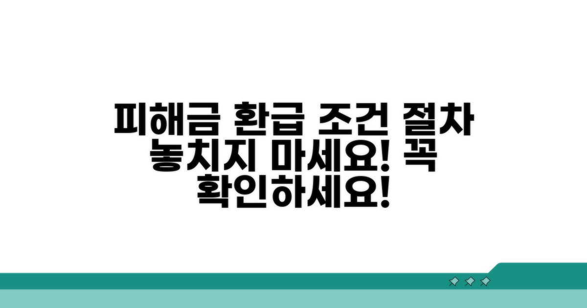 피해금 환급 가능 조건과 절차
