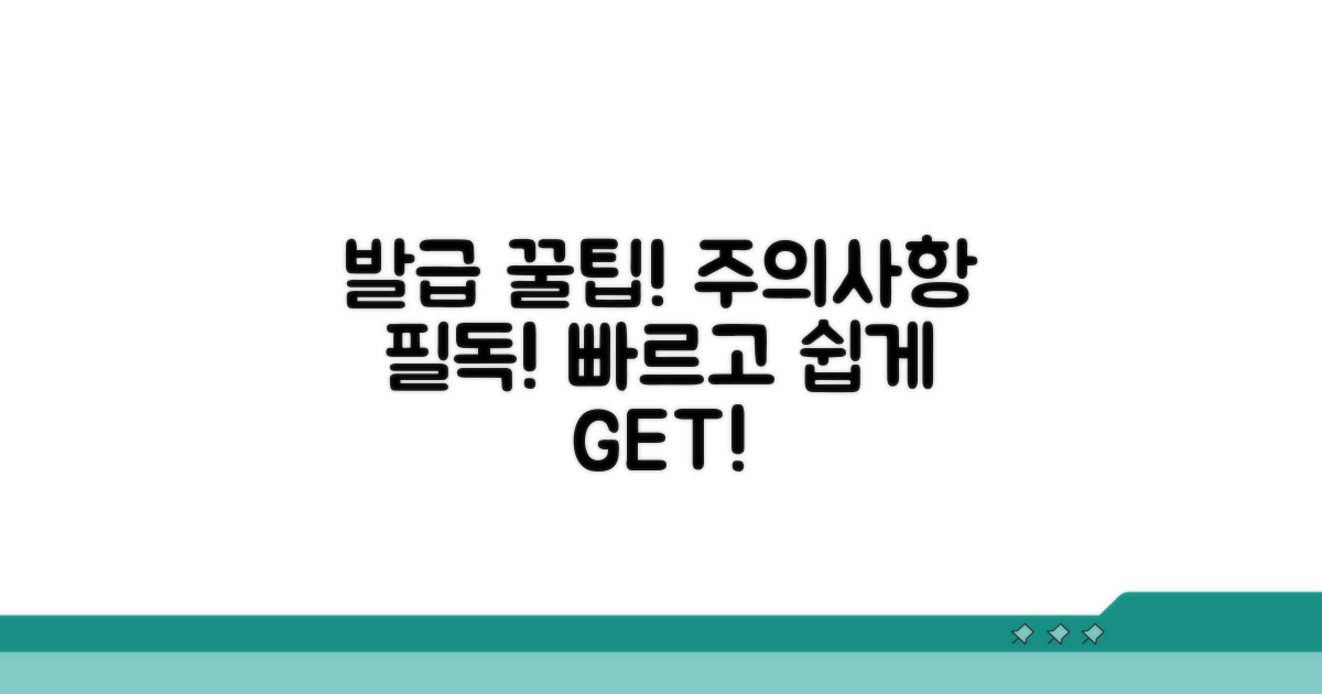 주의사항 및 발급 팁