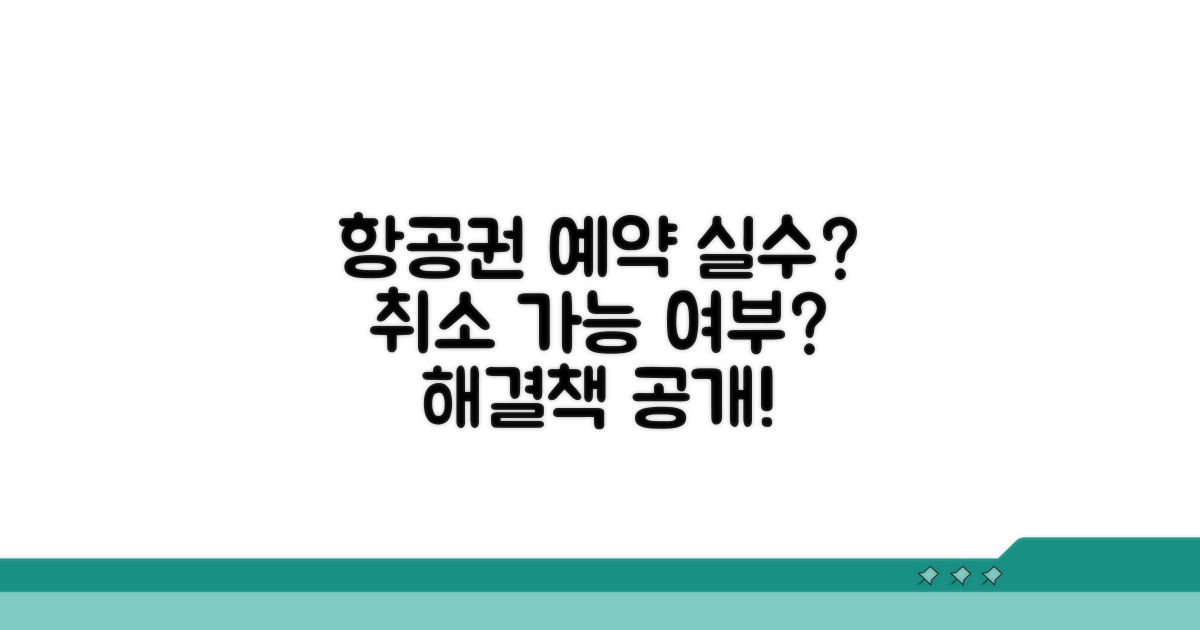 항공권 예약 실수, 취소 가능할까?