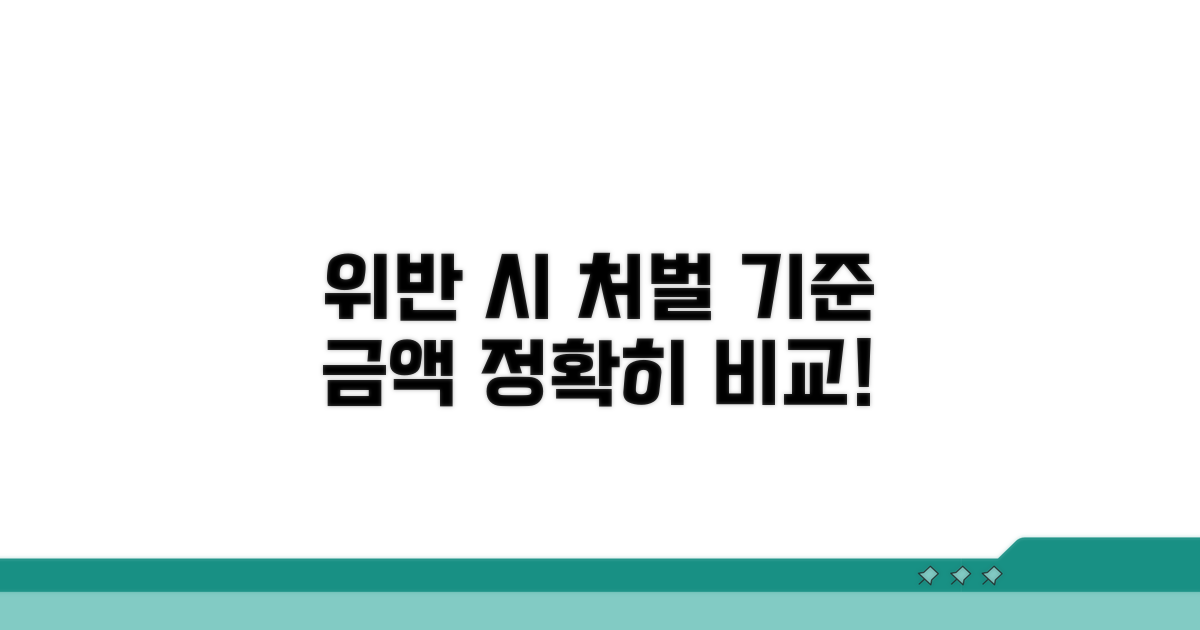 위반 시 처벌 기준과 금액 비교