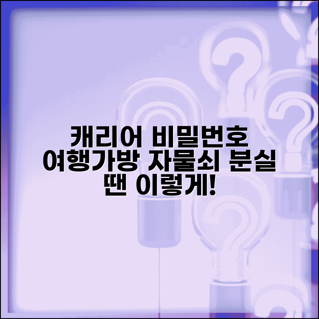 캐리어 비밀번호 설정과 여행가방 자물쇠 분실 대비