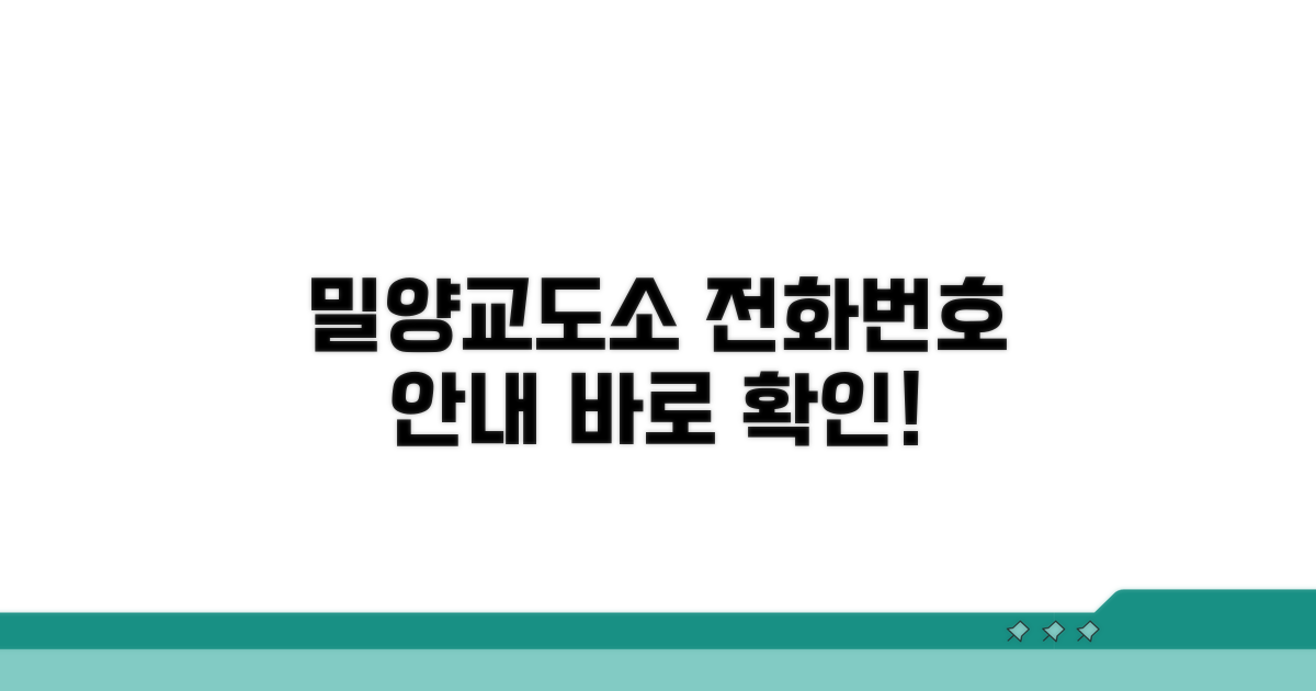 밀양교도소 전화번호와 기본 안내