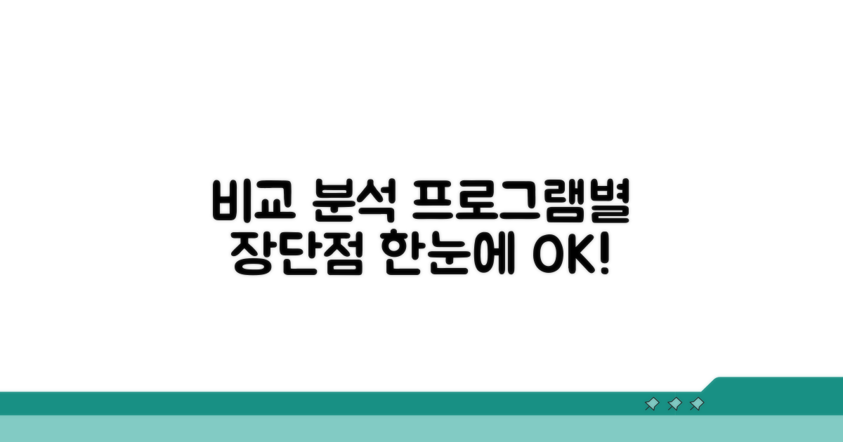 프로그램별 장단점 한눈에 비교