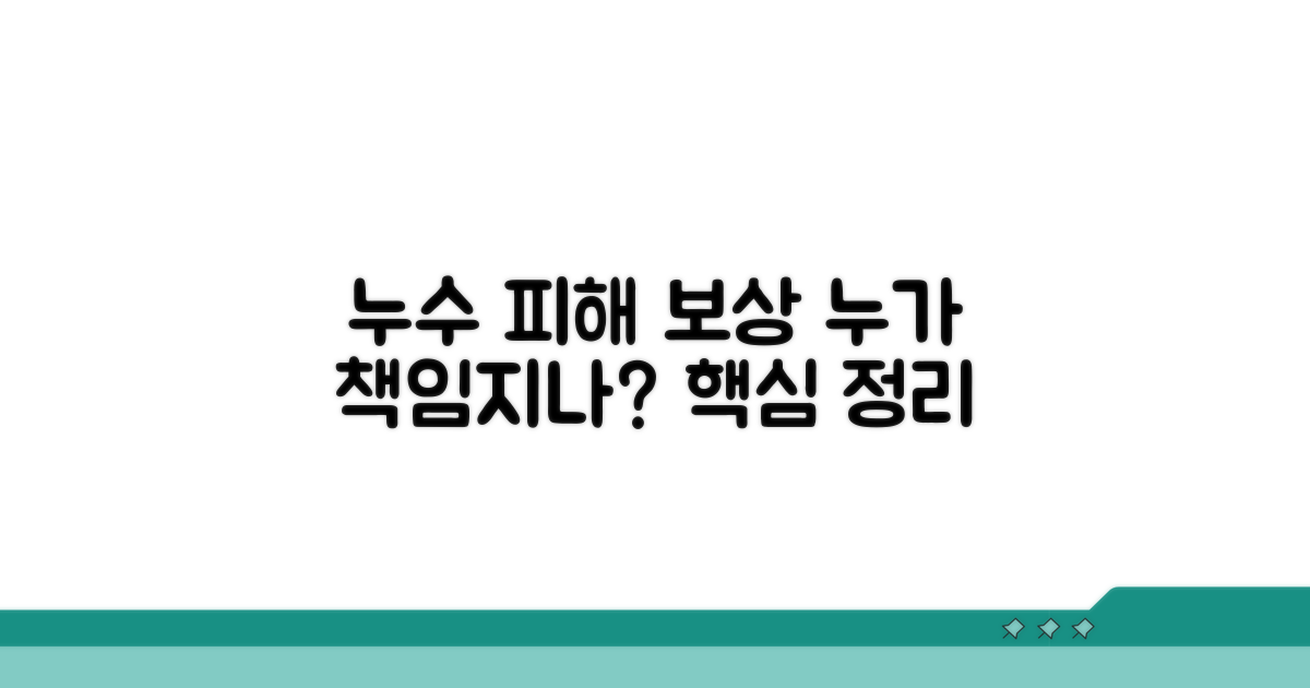 누가 책임지나요? 누수 피해 보상 핵심