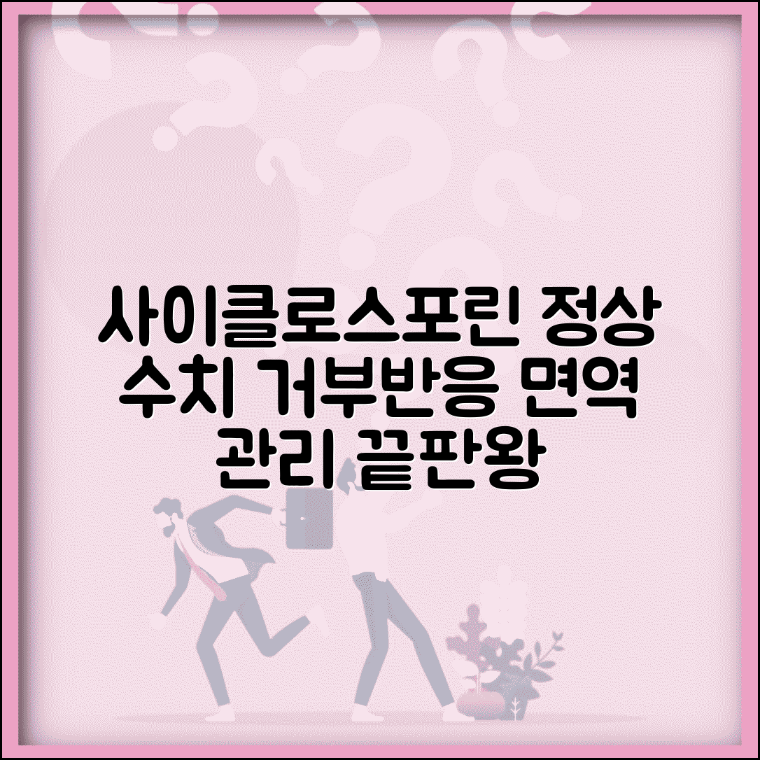 사이클로스포린 정상 수치 면역억제제 | 농도, 이식 거부반응과 면역 관리 총정리