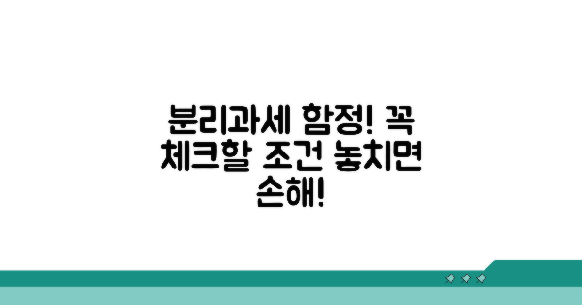 주의해야 할 분리과세 적용 조건