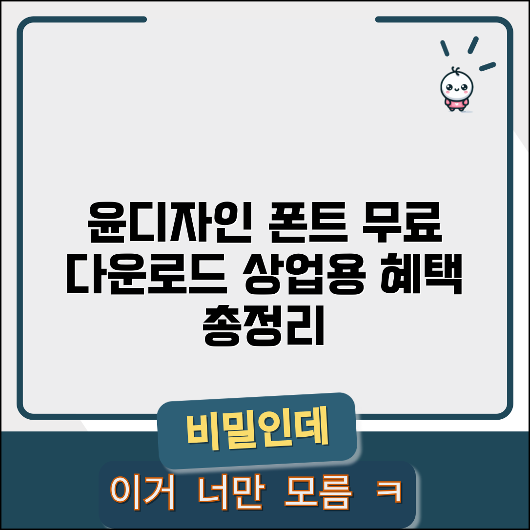 윤디자인 폰트 무료 다운로드 | 윤고딕 윤명조 포함 상업용 폰트 | 프리미엄 폰트 혜택 총정리