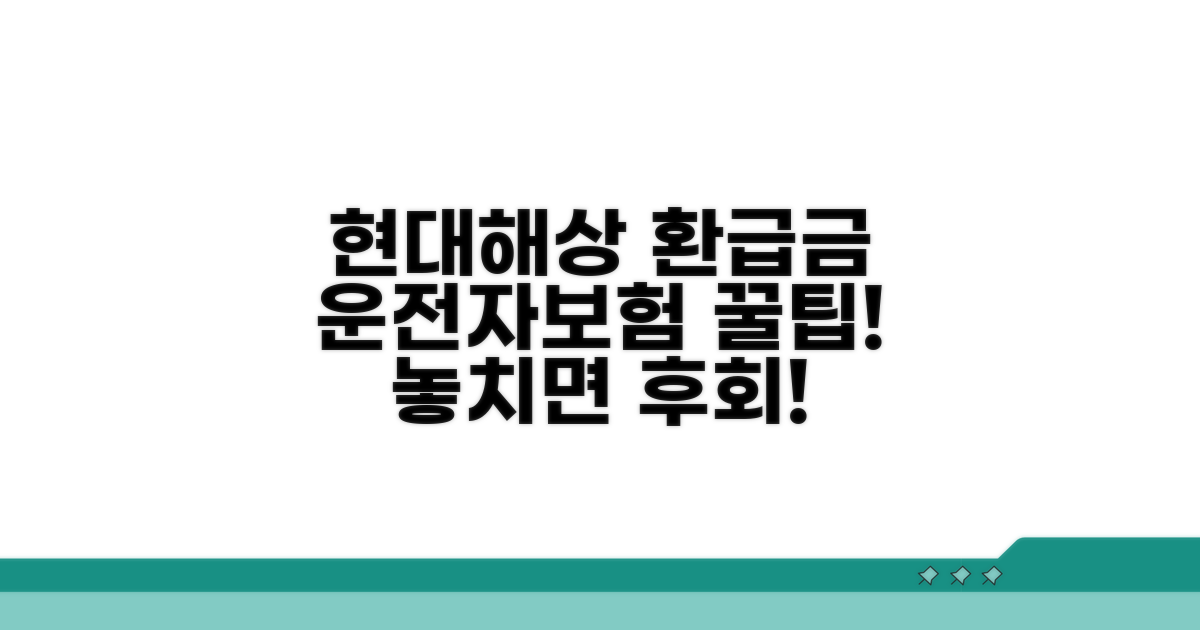 현대해상 운전자보험 환급금 총정리