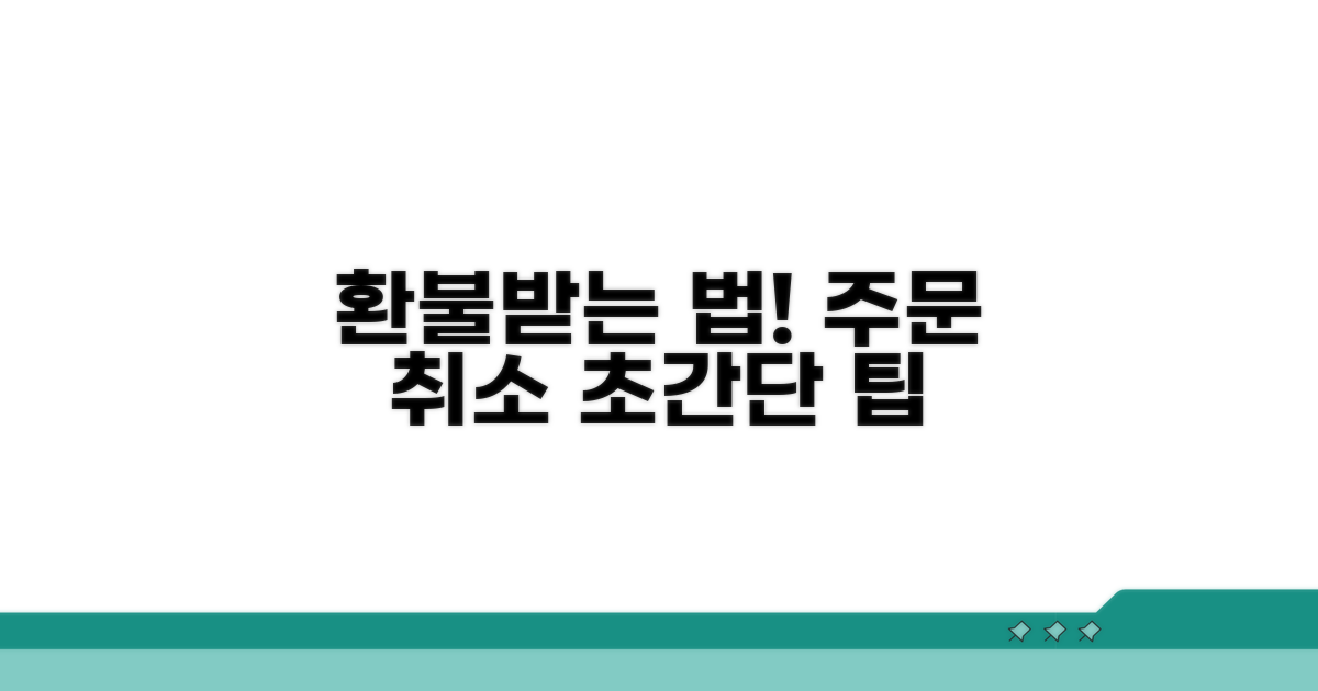 주문 취소 시 환불 받는 법