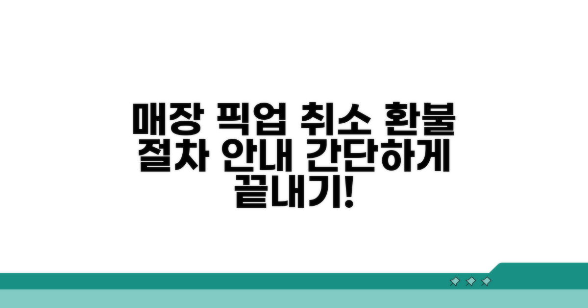 매장 픽업 취소 환불 절차