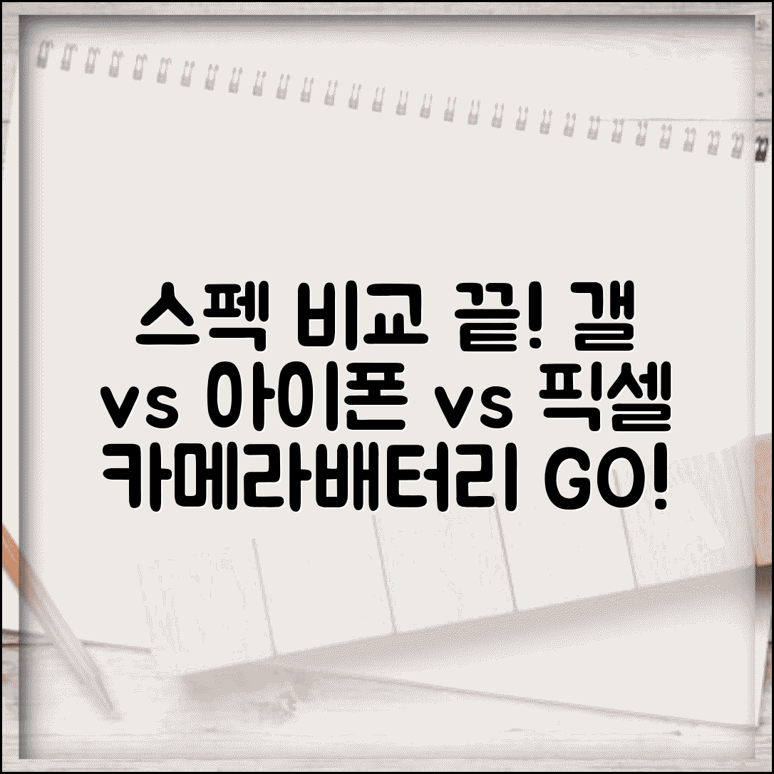 스마트폰 성능 스펙 비교표 완벽 정리 | 갤럭시 아이폰 픽셀 카메라 배터리 비교