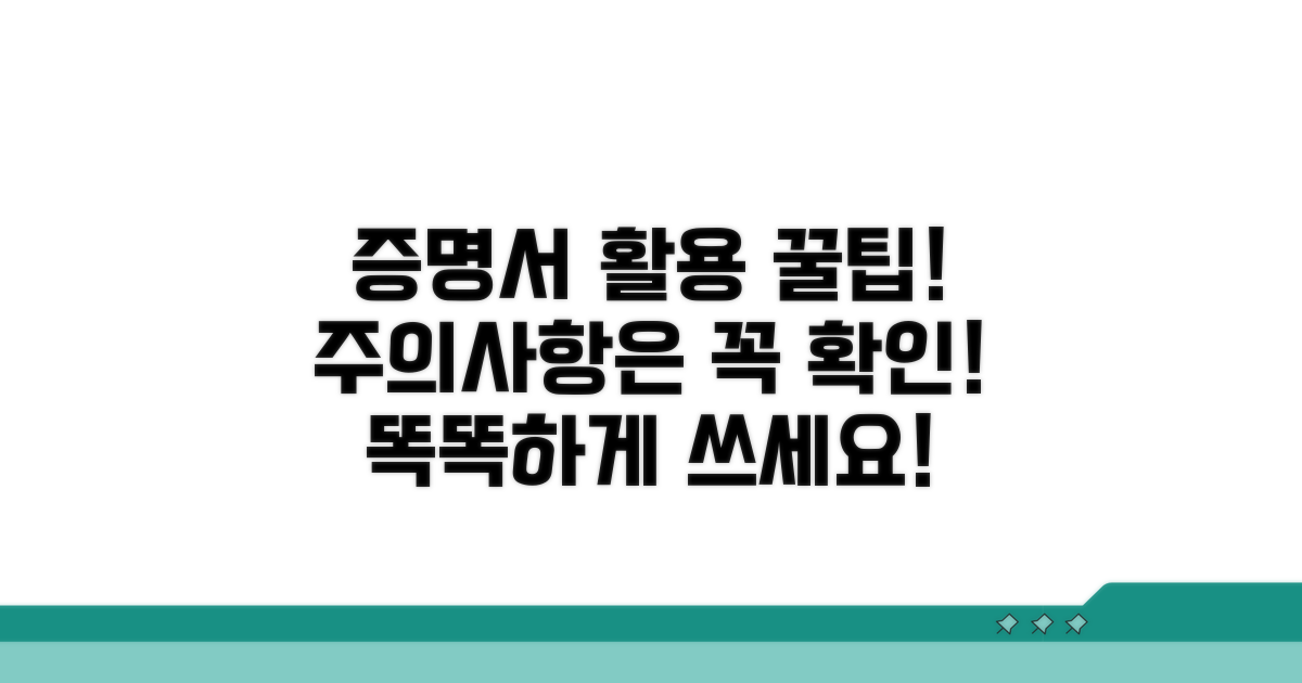 증명서 활용 팁과 주의점