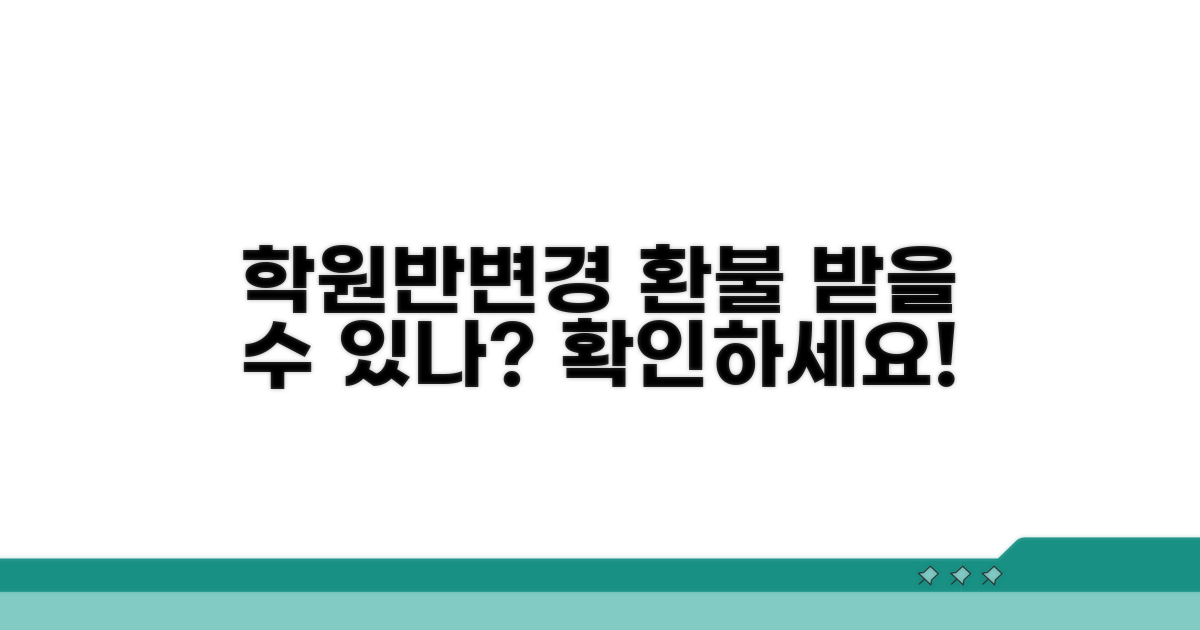 학원 반 변경, 환불 가능할까?