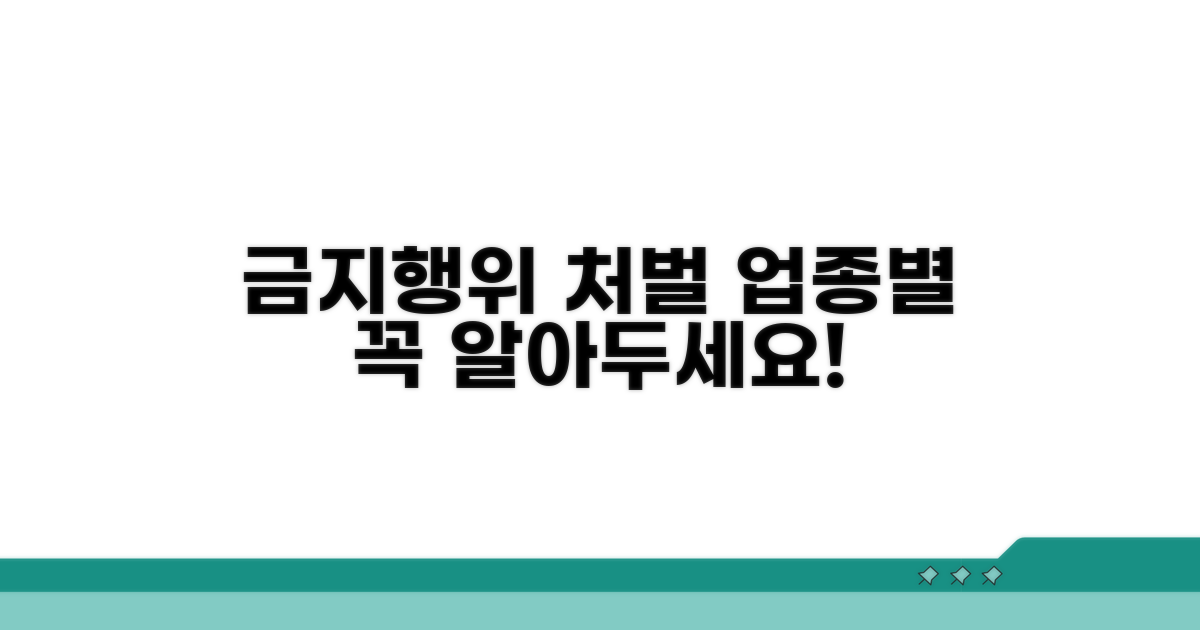 업종별 금지 행위와 처벌 기준