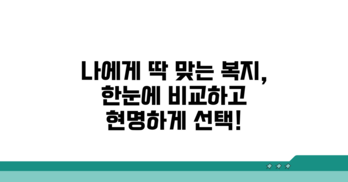 나에게 맞는 복지서비스, 한눈에 비교하고 선택하세요