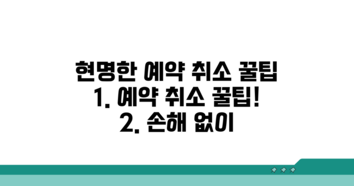현명한 예약 취소 꿀팁
