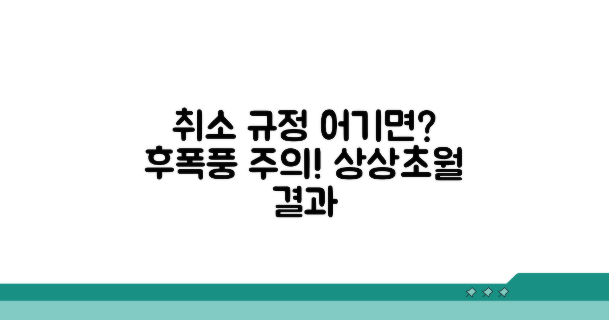 취소 규정 어기면 발생하는 일
