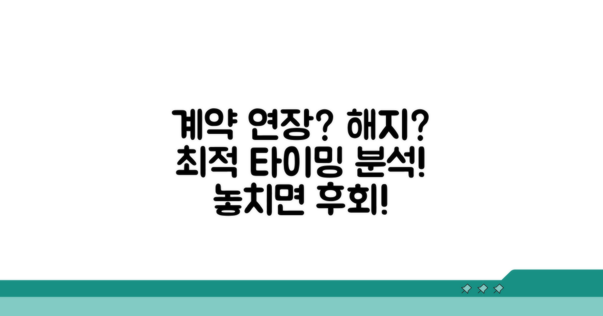 계약 연장, 해지 타이밍 완벽 분석