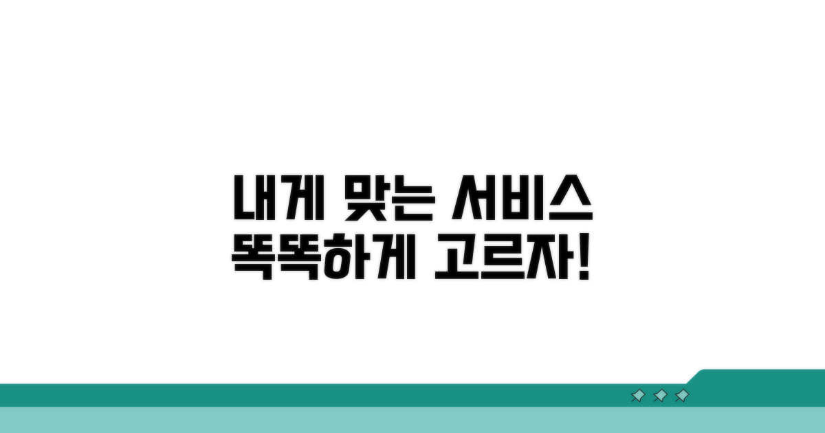 나에게 맞는 서비스, 똑똑하게 선택하기