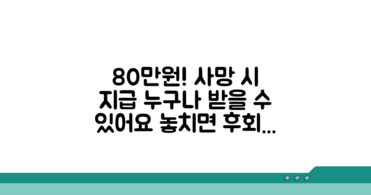 사망 시 80만원 지급 기준