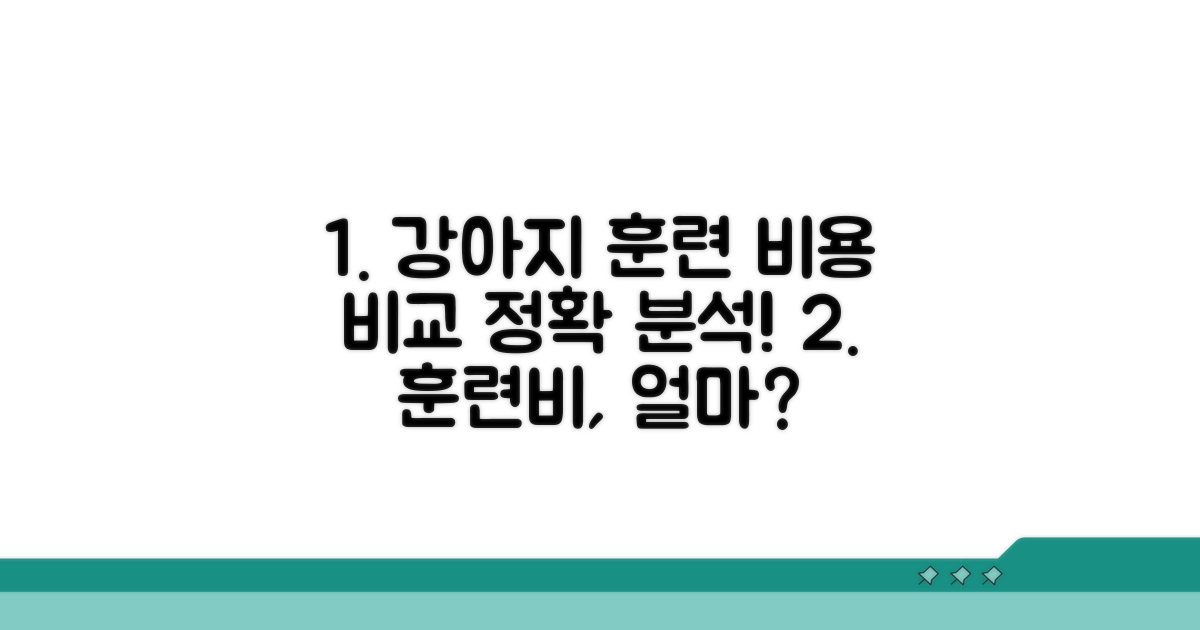 강아지 훈련 비용 비교 분석