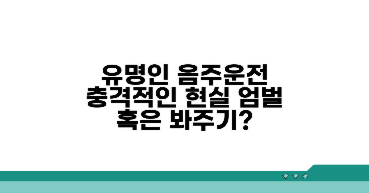 유명인 음주운전 처벌 현실