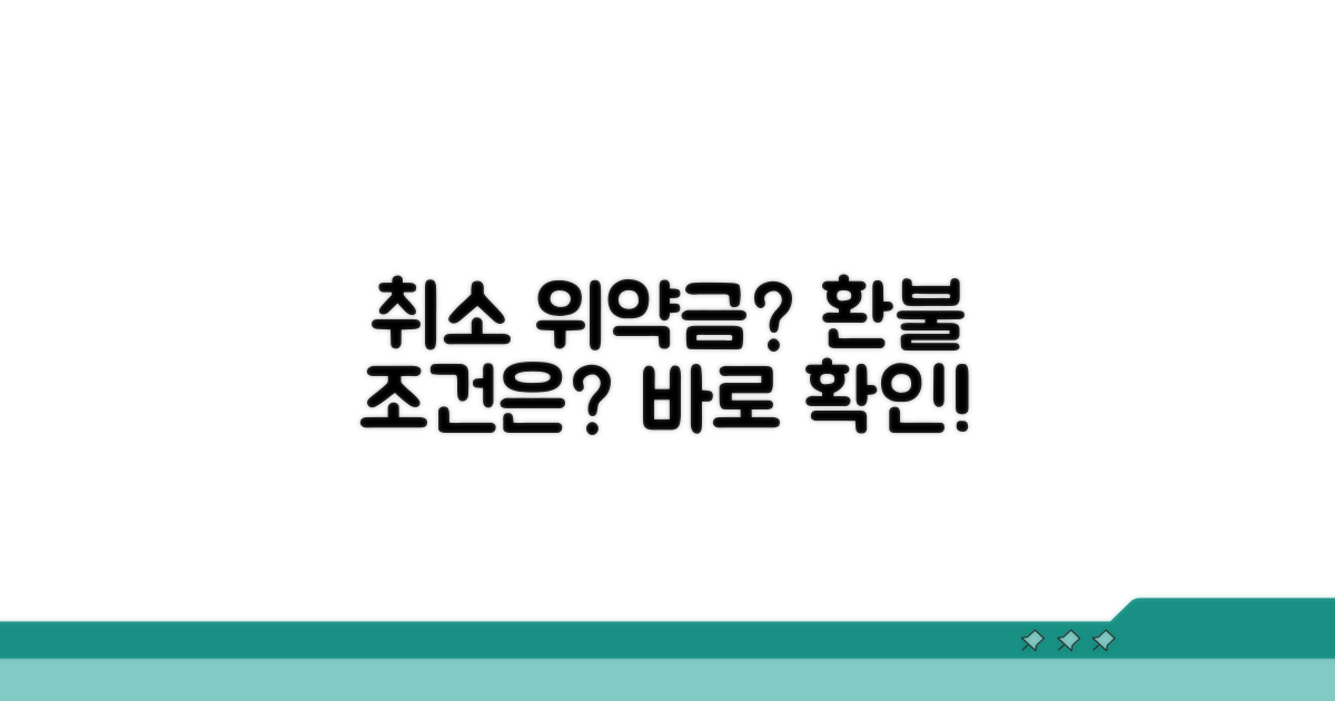 예약 취소 시 위약금, 환불 조건은 어떻게 될까요?
