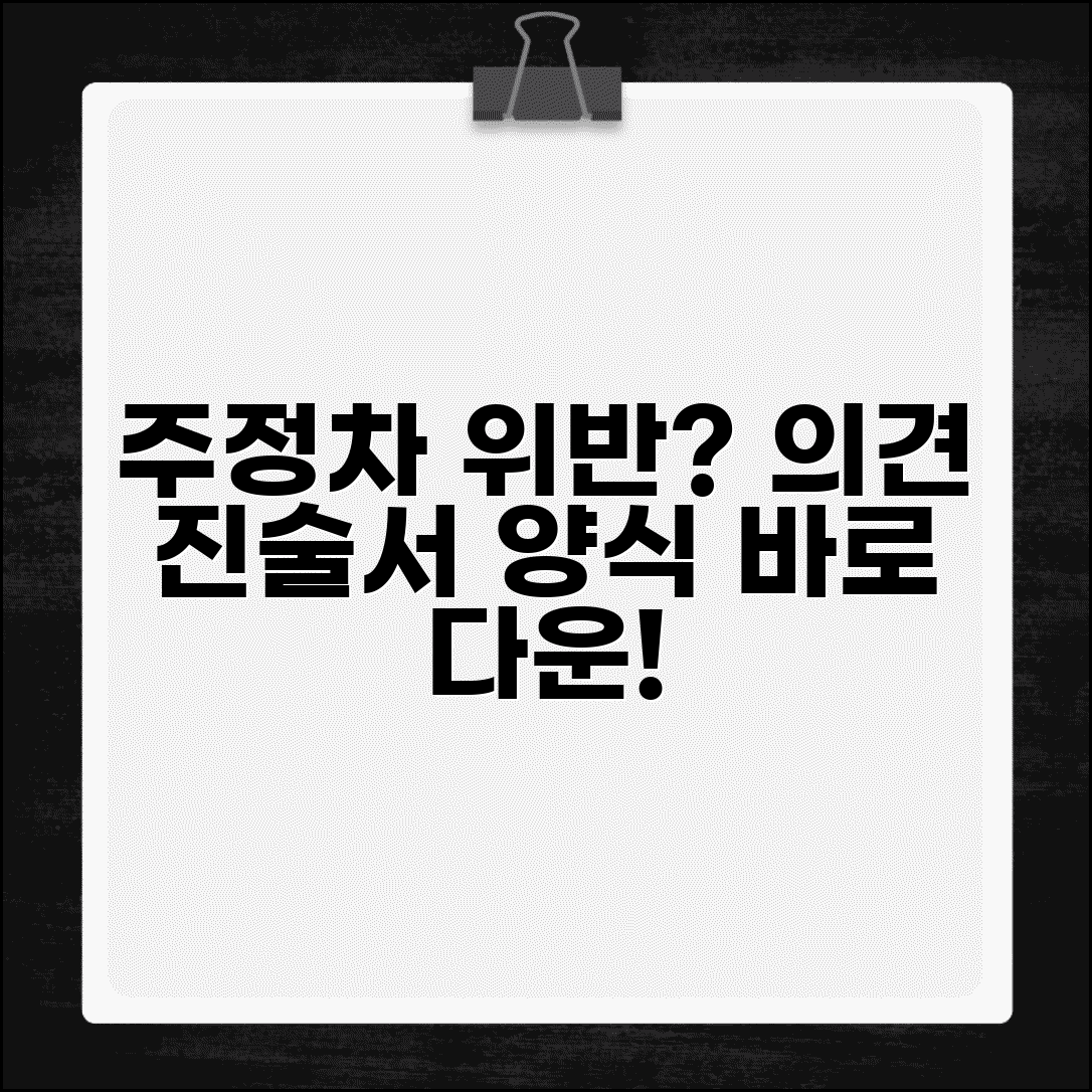 주정차위반 의견진술서 양식 | 표준 양식 다운로드 및 필수 기재사항 총정리