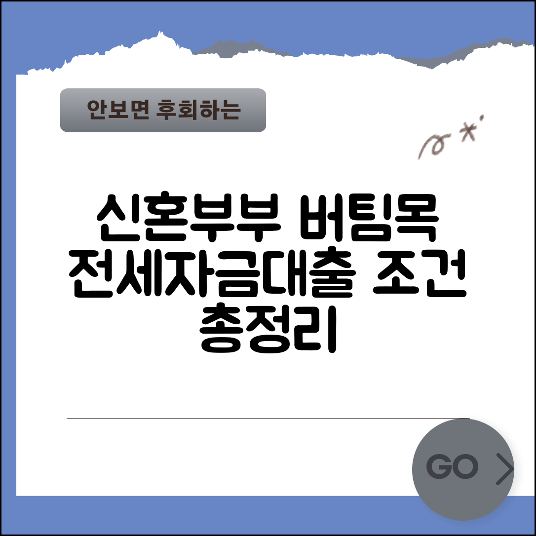 신혼부부 버팀목 전세자금대출 조건과 신청 절차 | 한도, 금리, 서류 총정리