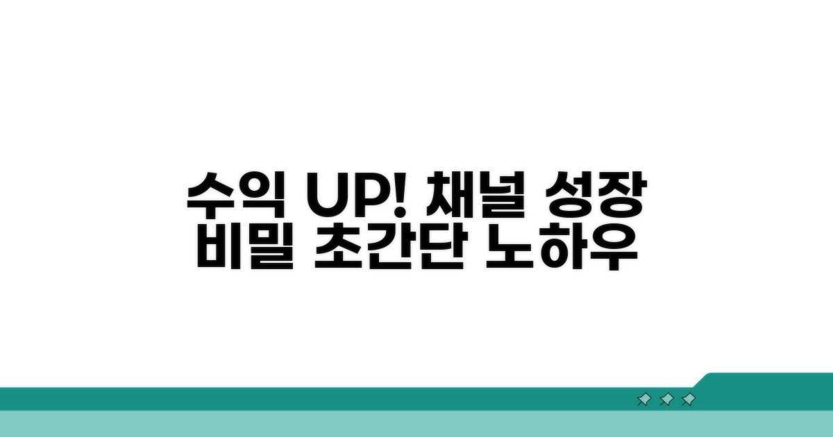 수익 창출 노하우와 채널 성장