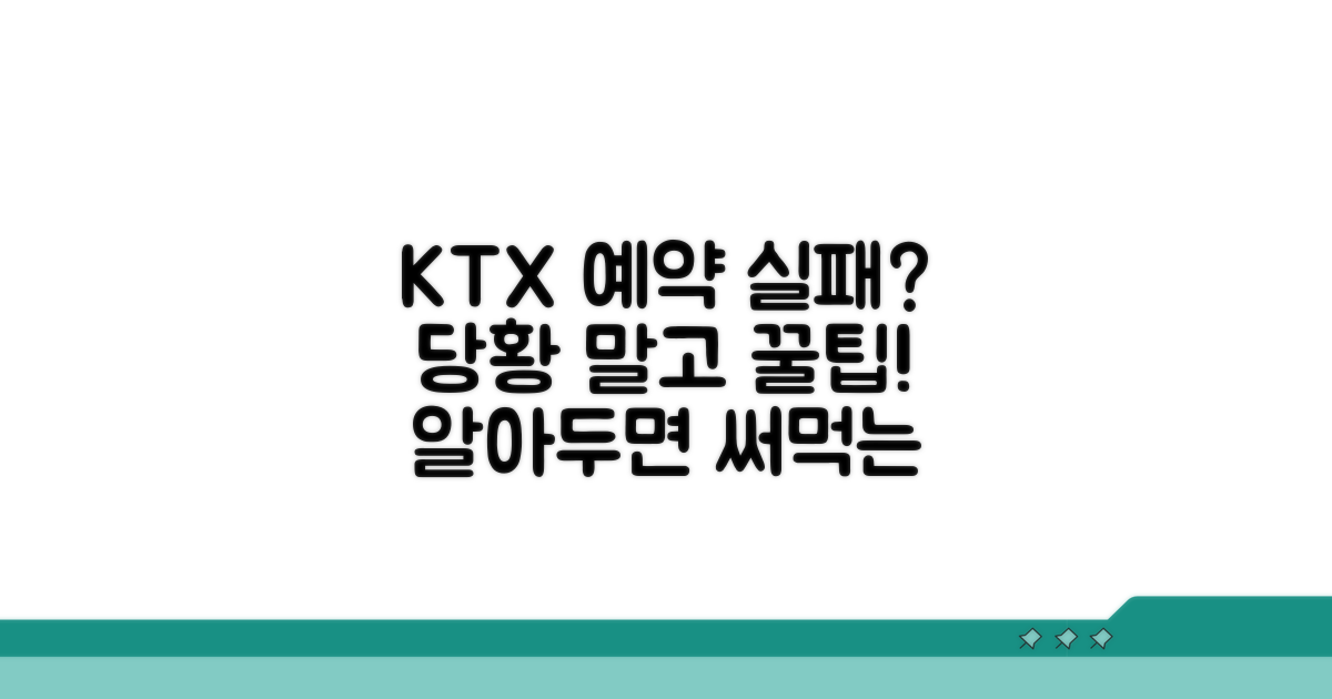 KTX 예약 안될 때 대처법