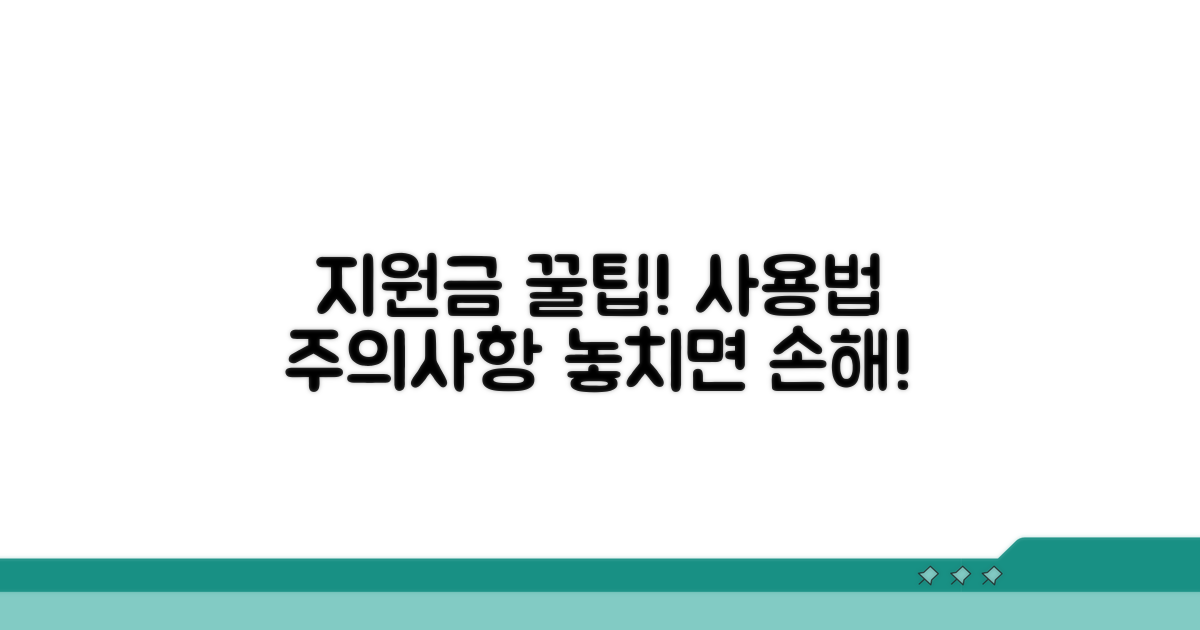 지원금 사용법과 유의할 점